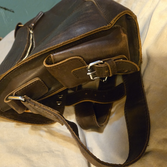 Vagabond Traveler Leather Messenger Should Bag Drk Brown - Picture 7 of 12